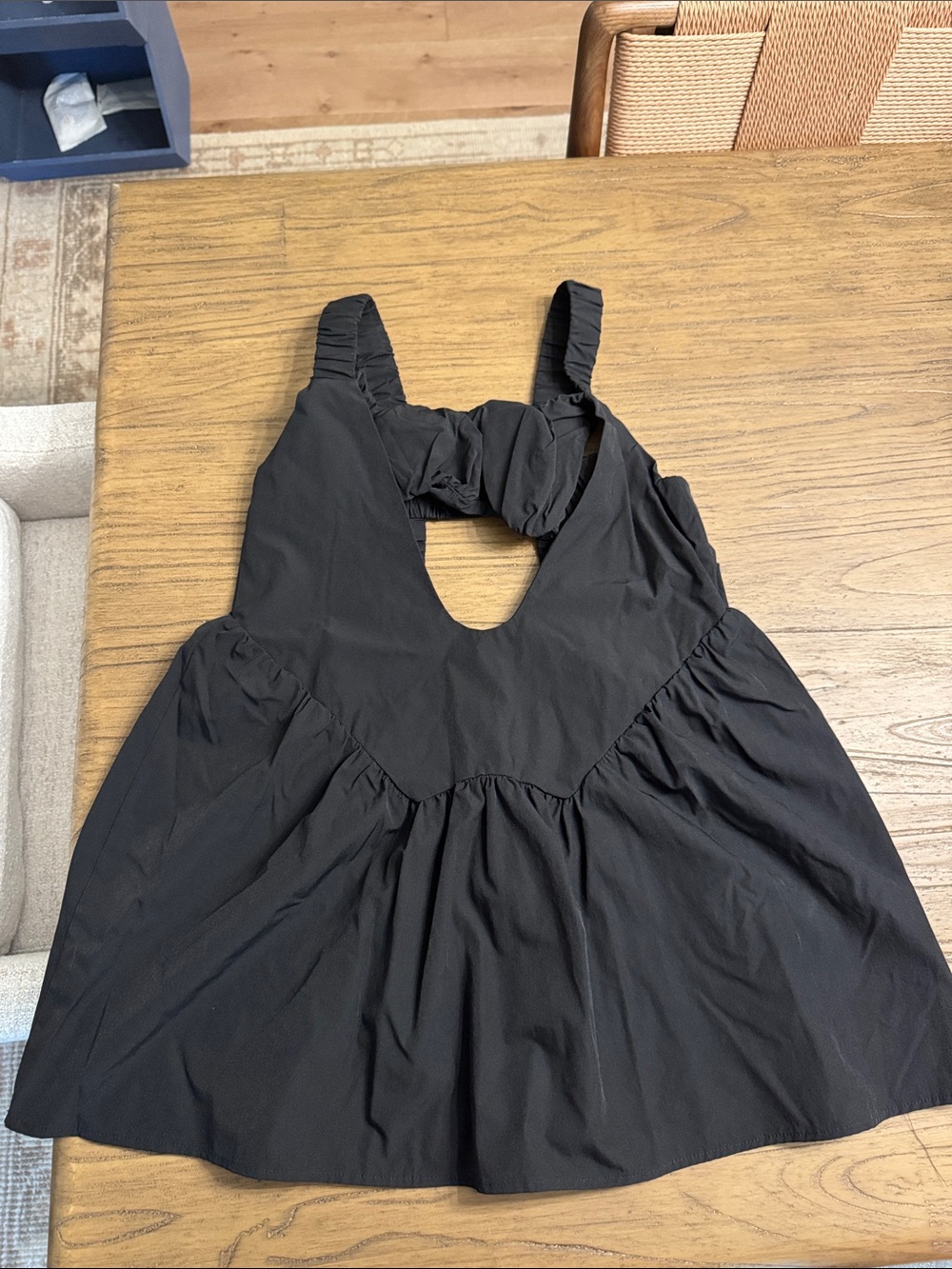 Black Tennis Dress with Cutout Detail